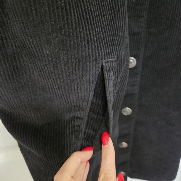 Celebrity Pink Black Corduroy Overall Jumper Mini Dress Size Medium - Picture 5 of 11